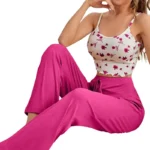 Pajama Set Floral Soft Sleepwear - Image 3