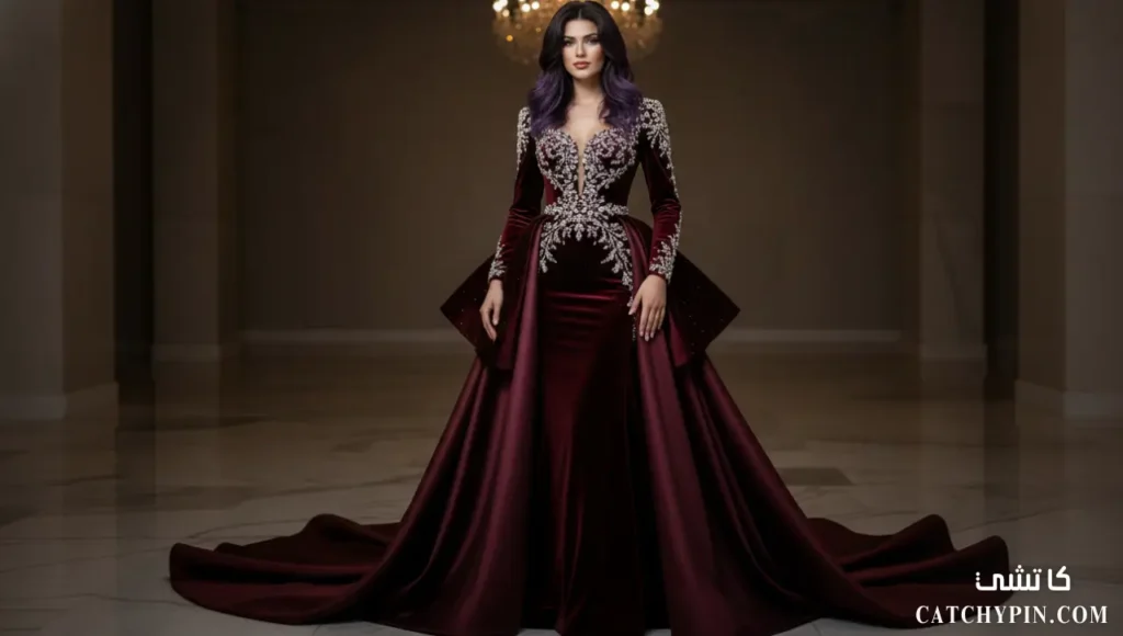 فستان سهرة عصري فخم يمنحك إطلالة ملكية لا تُنسى فستان سهرة عصري فخم بتفاصيل فاخرة
