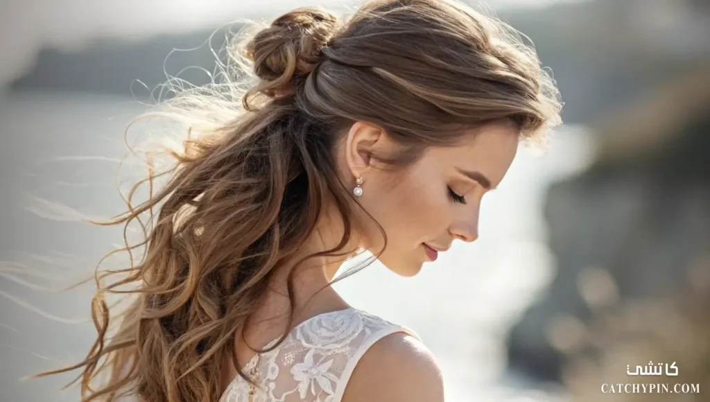 طريقة عمل تسريحة مرفوعة مع شعر مفكوك جزئيًا تسريحة مرفوعة مع شعر مفكوك لإطلالة رومانسية