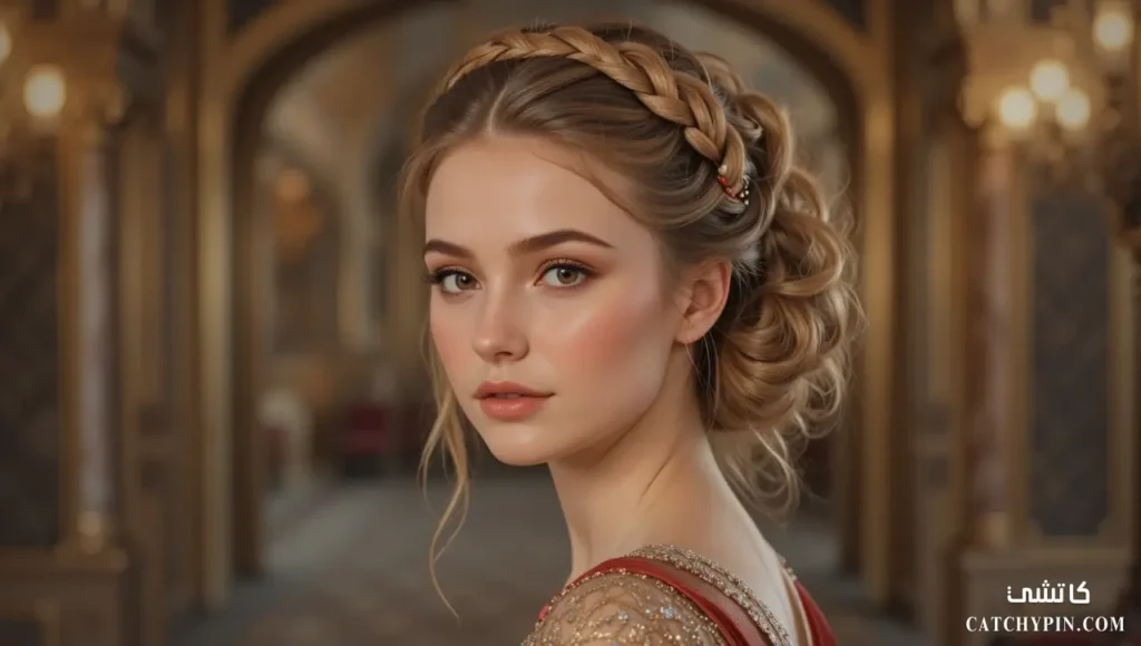 طريقة عمل الضفيرة المرفوعة الملكية بخطوات سهلة تسريحة الضفيرة المرفوعة لإطلالة ملكية جذابة