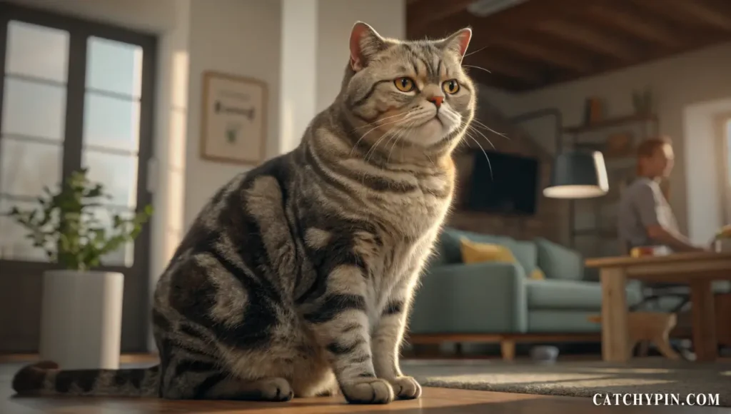 قط أمريكي قصير الشعر قوي بجسم متناسق وفراء قصير