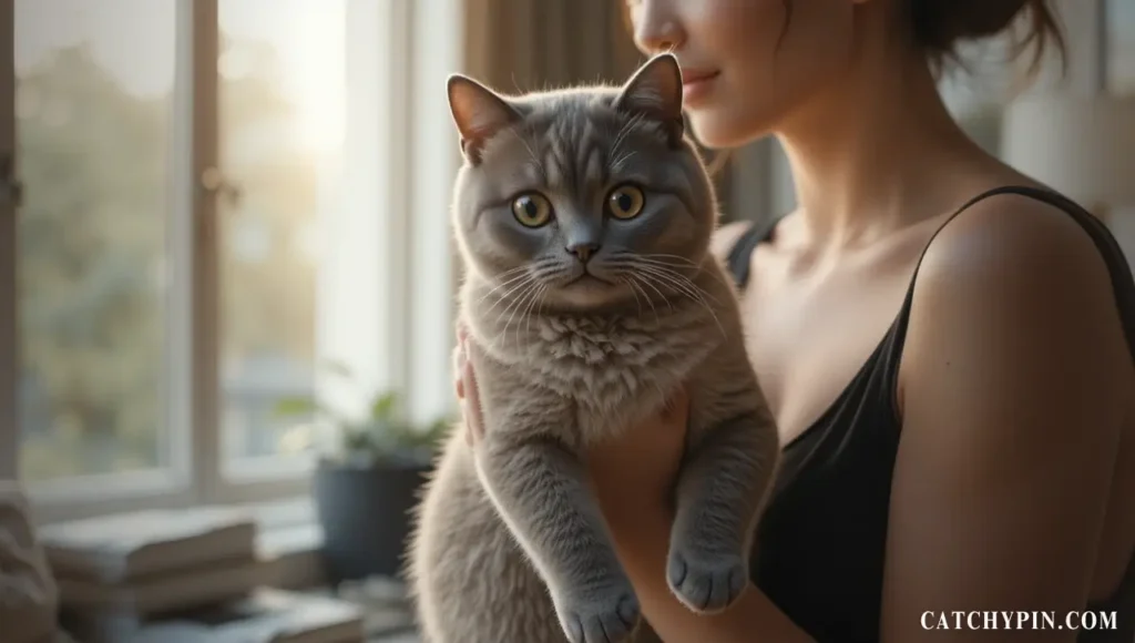 قط إكزوتيك قصير الشعر كامل الجسد بوجه مسطح