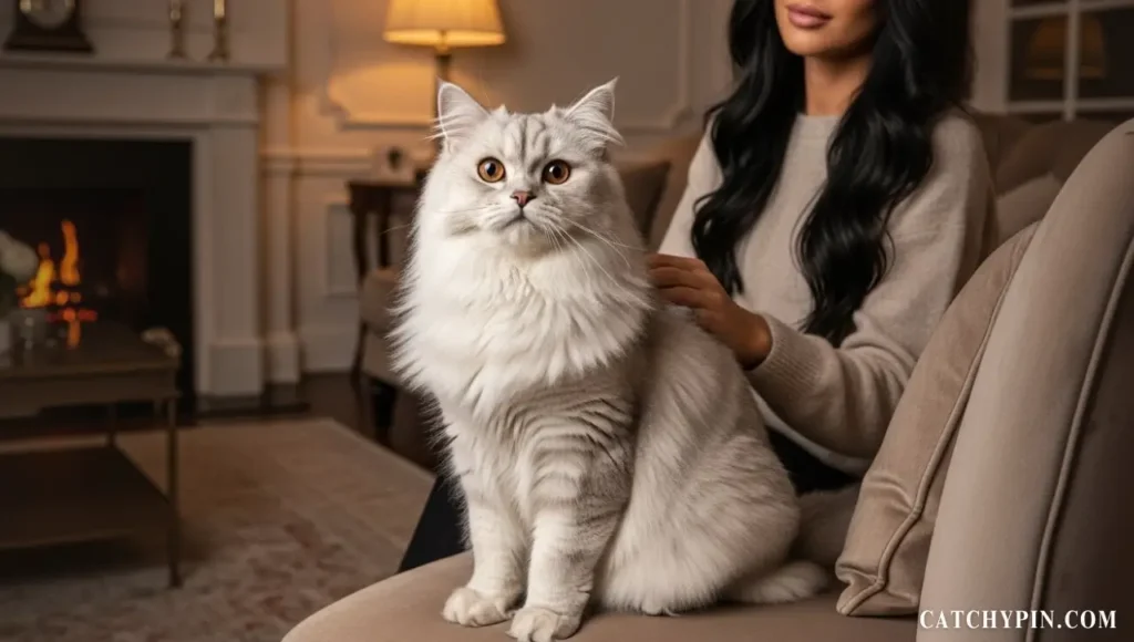 قط بريطاني طويل الشعر كامل الجسد ورفيع الفراء