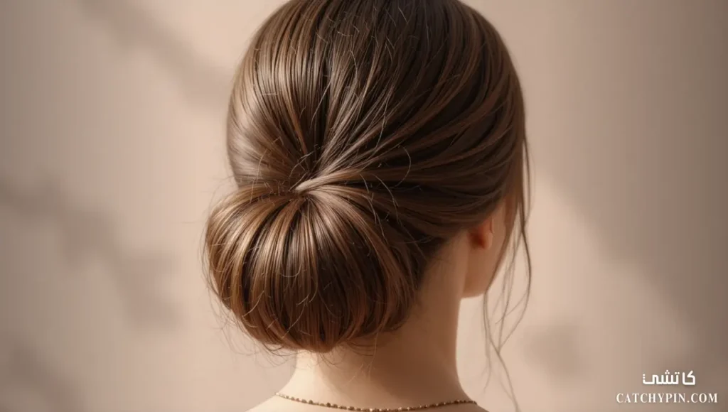 طريقة عمل الكعكة البسيطة كخيار أنيق لتسريحات شعر مرفوعة تسريحة الكعكة البسيطة لإطلالة مرتبة بدون مجهود