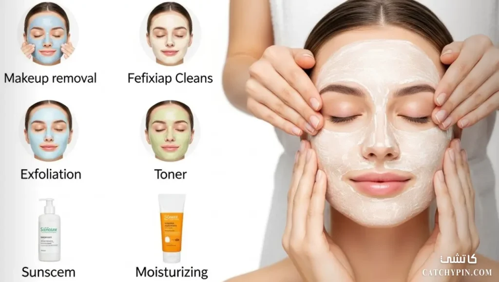 امرأة تقوم بتنظيف البشرة خطوة بخطوة بشكل احترافي