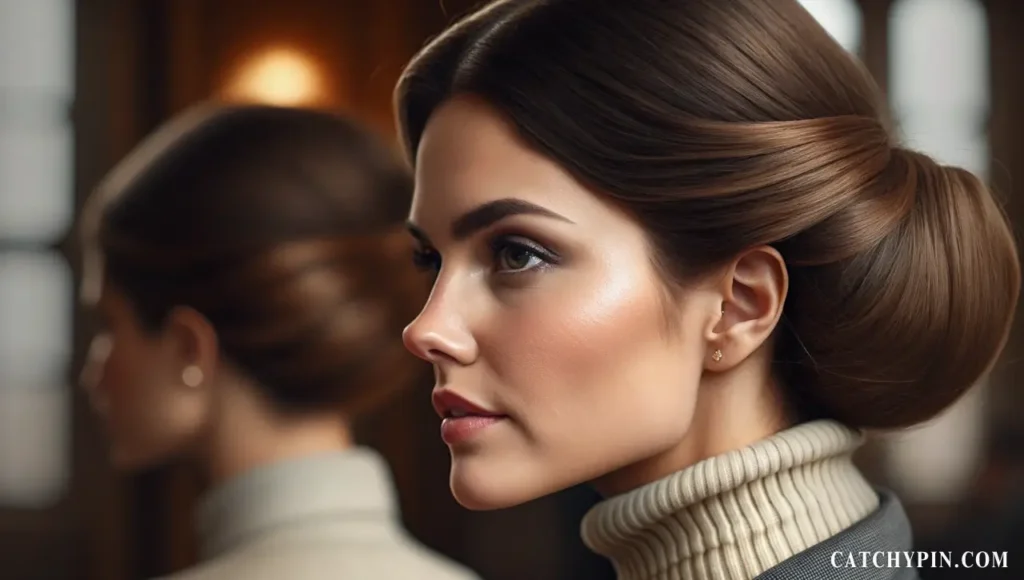 تسريحة لفة جيبسون الكلاسيكية بأسلوب أنيق