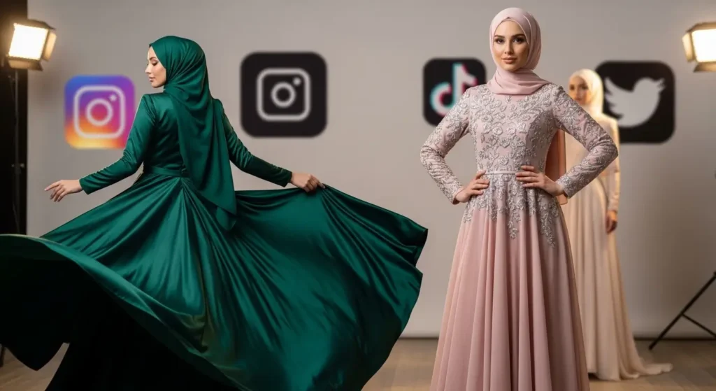 وسائل التواصل الاجتماعي وانتشار موضة فساتين المحجبات فساتين محجبات عصرية مستوحاة من انستجرام وتيك توك