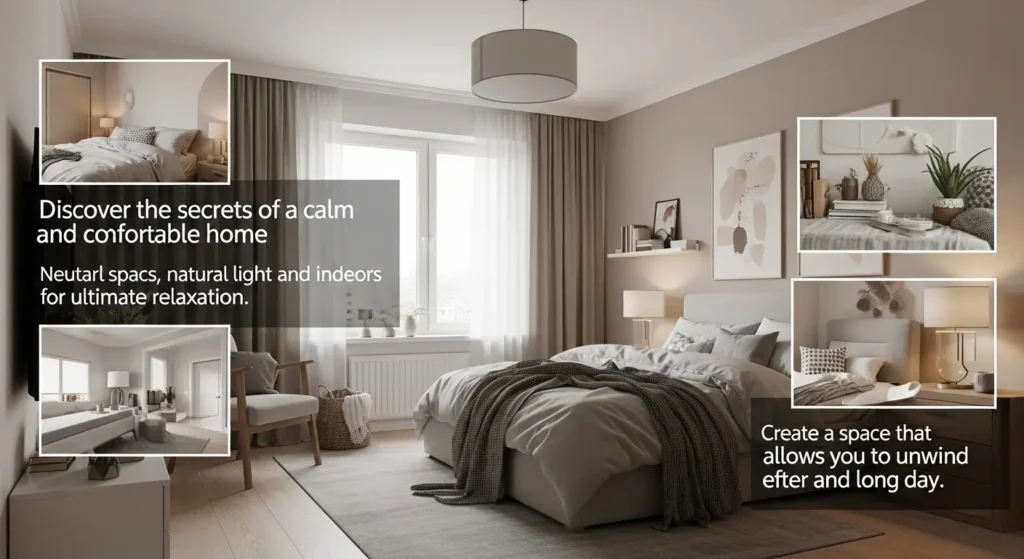 غرفة نوم منظمة بألوان هادئة ومريحة للنوم