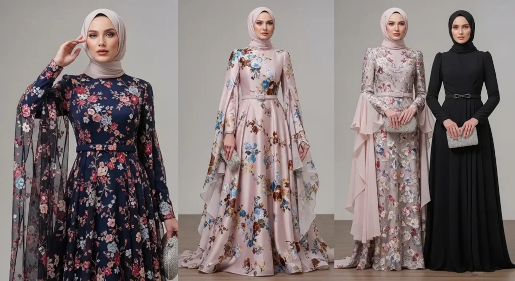 دليل اختيار فساتين سواريه محجبات بأناقة وفخامة فساتين سواريه محجبات بتطريز وألوان فاخرة