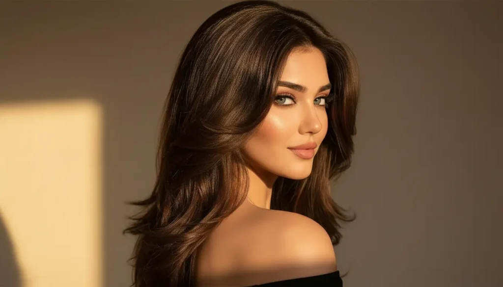 قصة شعر مدرج متوسط بشكل U ناعم وأنيق