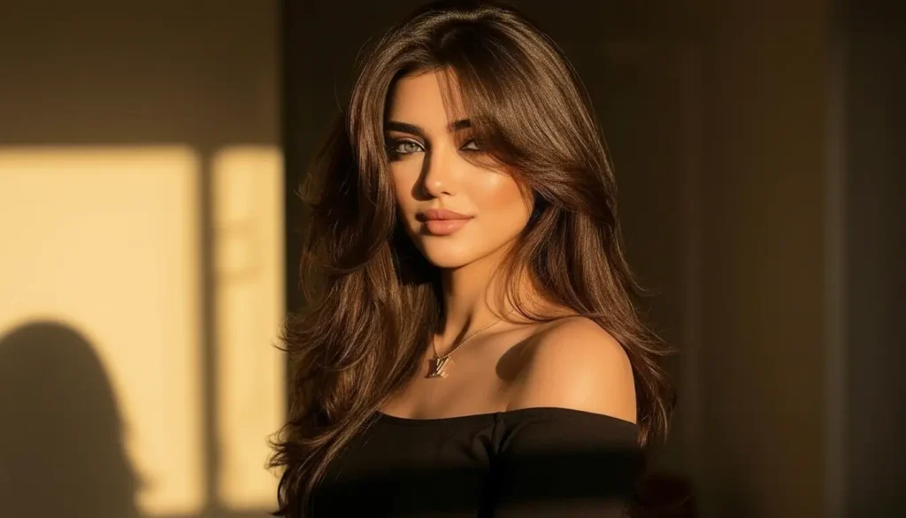 قصة شعر مدرج متوسط مع غرة جانبية ناعمة