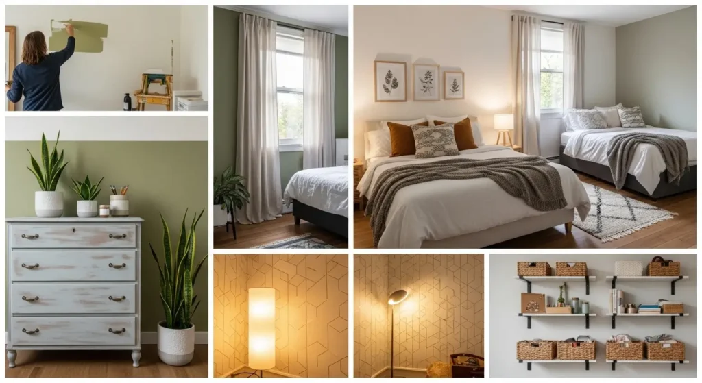 طرق ذكية لتجديد غرفة النوم بميزانية قليلة ونتيجة رائعة تجديد غرفة نوم بخطوات بسيطة وأفكار ديكور اقتصادية