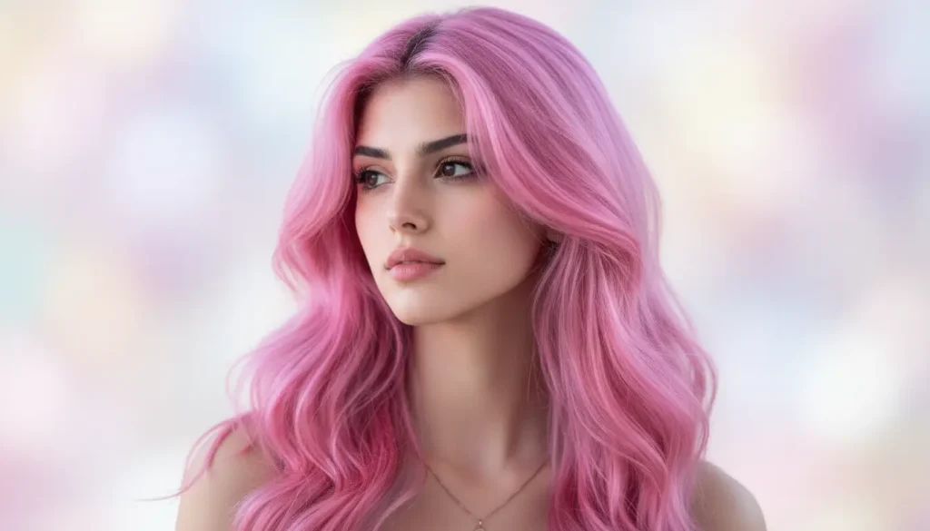 لون شعر وردي زاهي يعكس الحيوية والأنوثة الجذابة