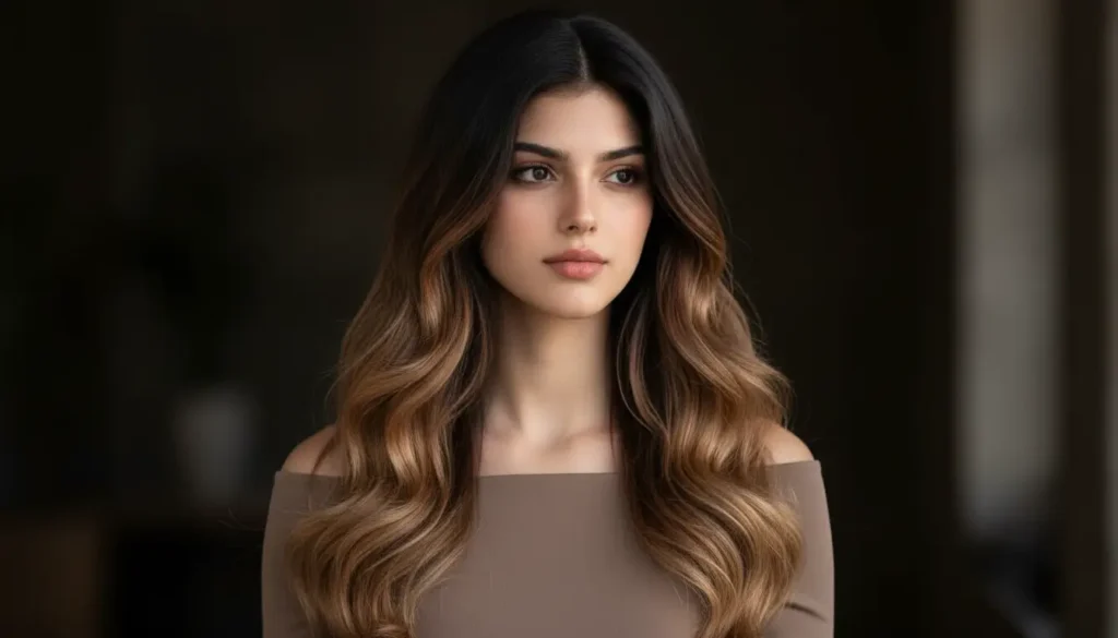 تدرجات أومبري لإطلالة أنثوية جذابة لون شعر أومبري يبرز الحركة والعمق الطبيعي للشعر