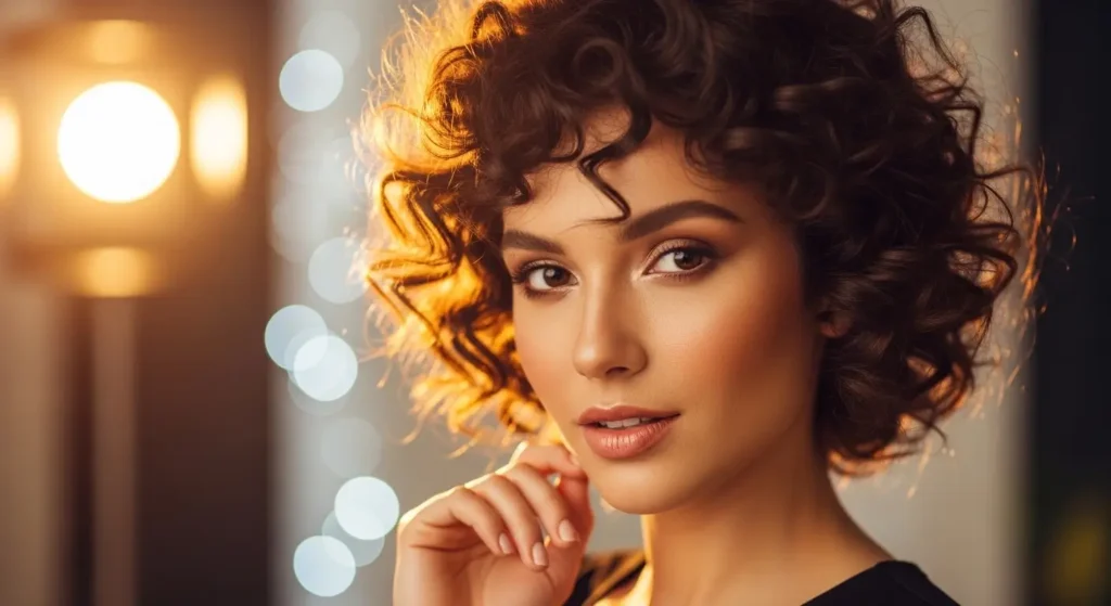 تسريحات شعر قصير للمناسبات بتسريحة الكيرلي الطبيعي تسريحات شعر قصير للمناسبات بتسريحة الكيرلي الطبيعي