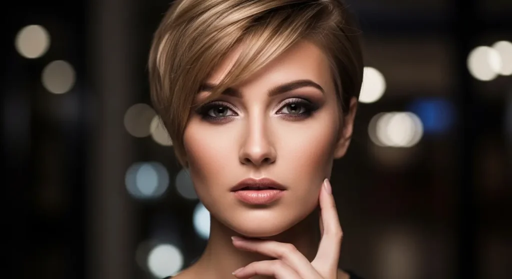 تسريحة البيكسي القصيرة لإطلالة عصرية في المناسبات تسريحة بيكسي قصيرة أنيقة للمناسبات