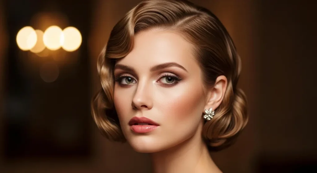 تسريحة الريترو المموجة للشعر القصير لمظهر فاخر وأنيق تسريحة شعر قصيرة مموجة بأسلوب ريترو أنيق