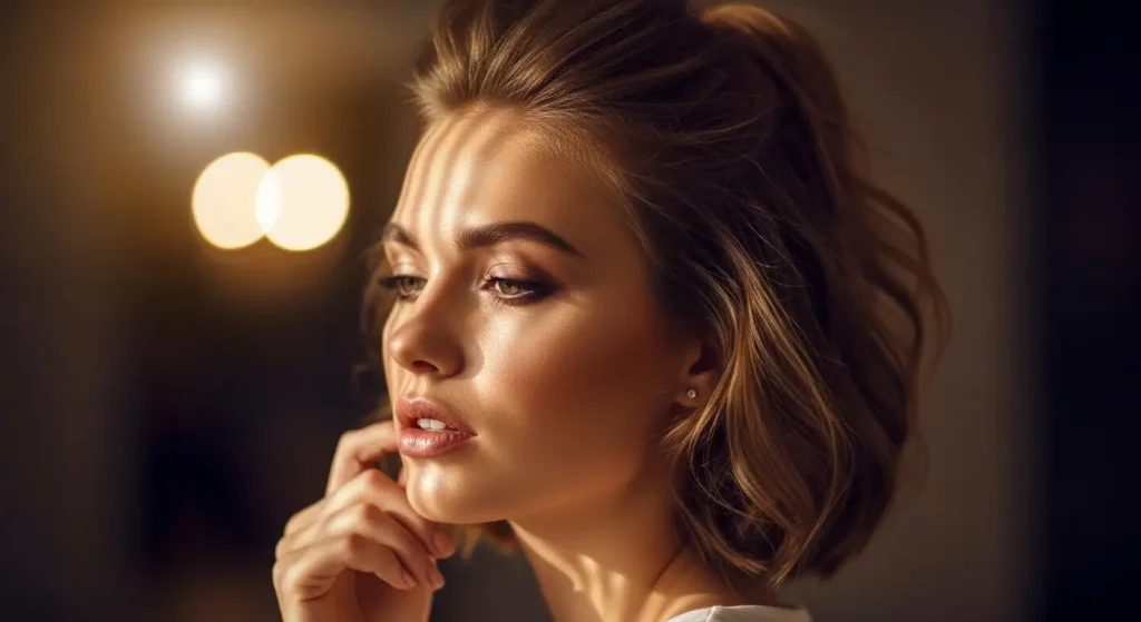 تسريحة النصف رفعة للشعر القصير بإطلالة أنيقة تسريحة نصف رفعة أنيقة للشعر القصير