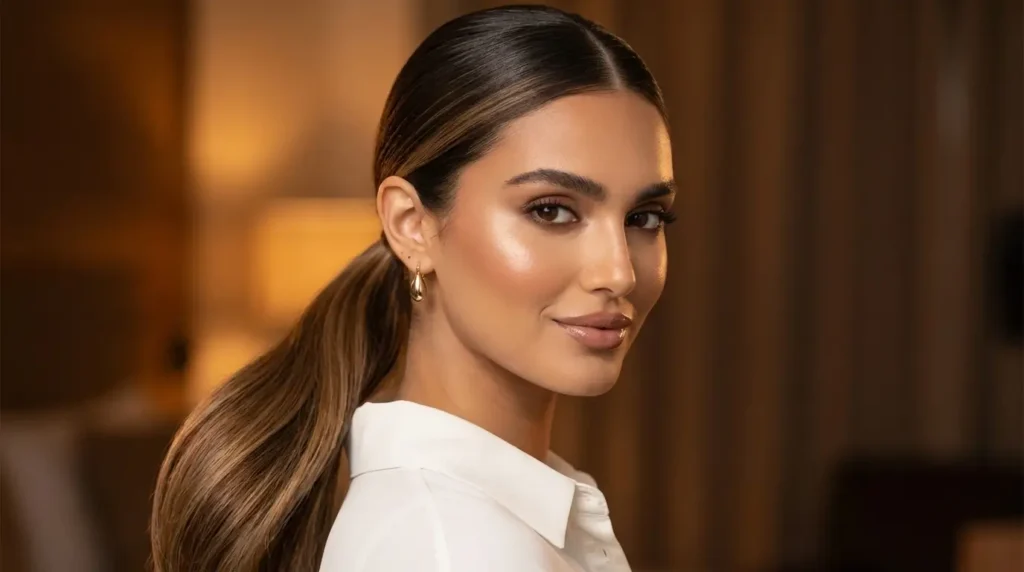 تسريحة ذيل الحصان المنخفضة لإطلالة أنيقة