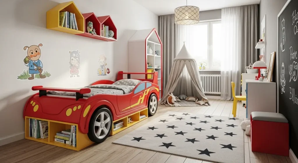 تصاميم غرف نوم أطفال تجمع بين المرح والأمان والإبداع تصاميم غرف نوم أطفال بألوان مبهجة وأثاث آمن