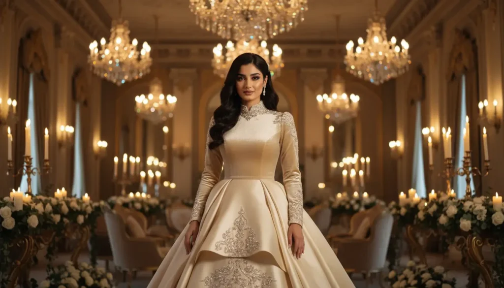 أروع فساتين الزفاف الشتوية لعروس بإطلالة راقية وجذابة فستان عروس شتوي بأكمام طويلة بإطلالة أنيقة