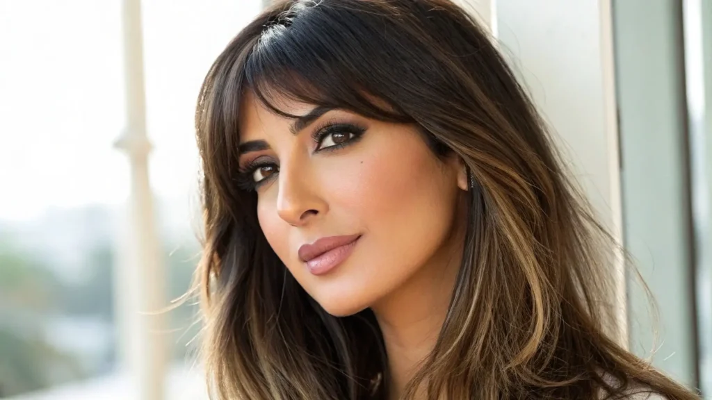 قصات شعر مدرج طويل مع غرة لتغيير ملامح وجهك بالكامل قصات شعر مدرج طويل مع غرة تضيف جرأة للوجه