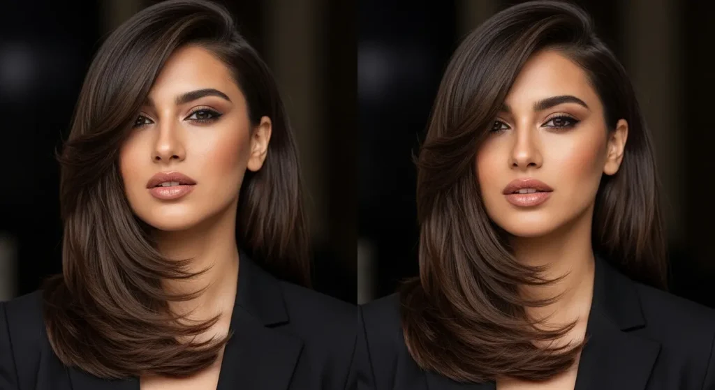 قصات شعر مدرج طويل غير متماثلة لإطلالة أنيقة قصات شعر مدرج طويل غير متماثلة بأسلوب جذاب