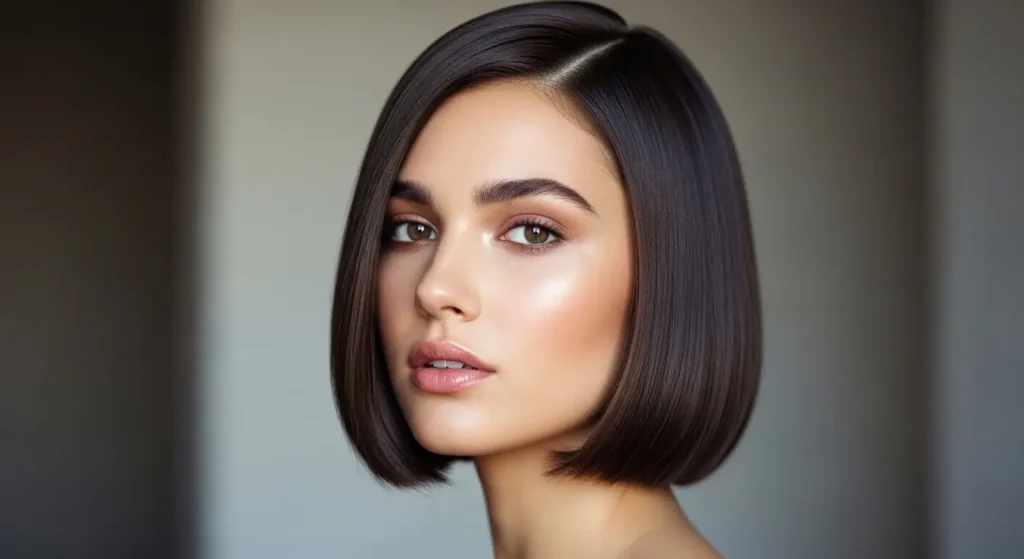 إطلالة بوب كلاسيكي بطول الفك تضيف نعومة وأناقة للشعر بوب كلاسيكي بطول الفك مع أطراف مائلة إلى الداخل