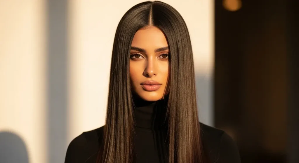 تسريحات الشعر الطويلة المستقيمة تمنح شكل أنيق وطبيعي تسريحات الشعر الطويل المستقيم فرق جانبي أو منتصف وكعكة