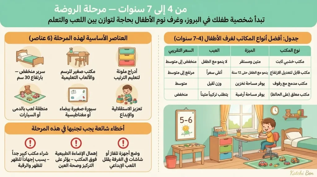 تصميم غرف نوم اطفال من 4 إلى 7 سنوات بأسلوب تعليمي ومرح مميز غرف نوم اطفال من 4-7 سنوات تجمع بين اللعب والتعلم بذكاء