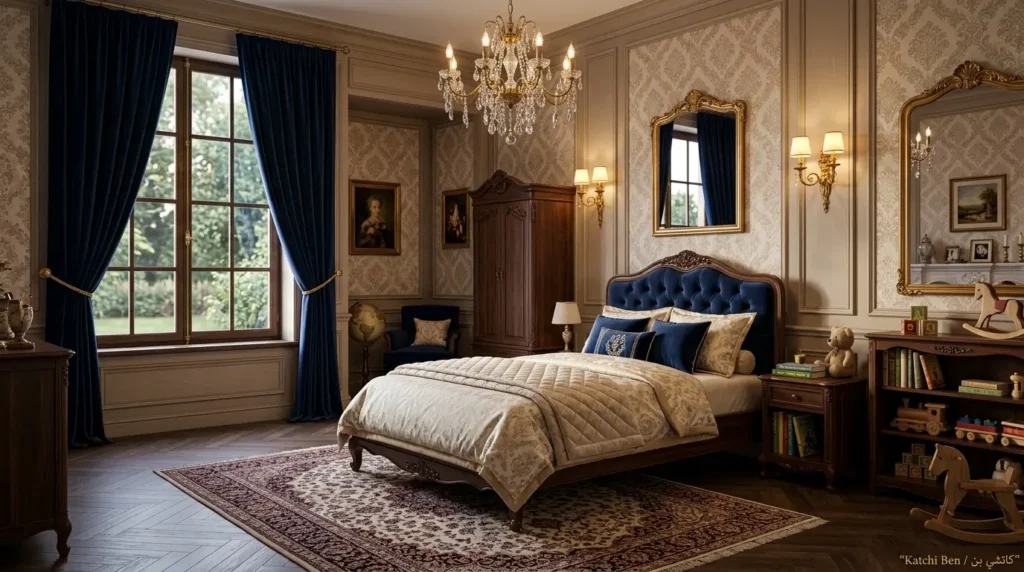 تصميم غرفة أطفال كلاسيك فاخر بطابع أنيق وفخم ومتوازنSelect 84 more words to run Humanizer. غرفة أطفال كلاسيك تجمع بين الفخامة والأناقة والأمان