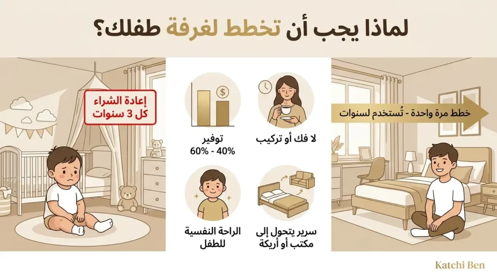 لماذا يجب التخطيط لتصميم غرف نوم اطفال بأسلوب ذكي طويل المدى تخطيط غرف نوم اطفال يوفر المال والوقت ويضمن راحة الطفل