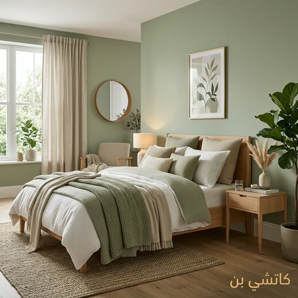 دهانات غرف نوم أخضر حكيم بأجواء هادئة ومريحة للنوم