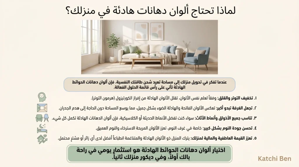 لماذا تحتاج ألوان دهانات هادئة لمنزل مريح ومليء بالراحةSelect 84 more words to run Humanizer. أهمية ألوان دهانات هادئة في تصميم منزل مريح